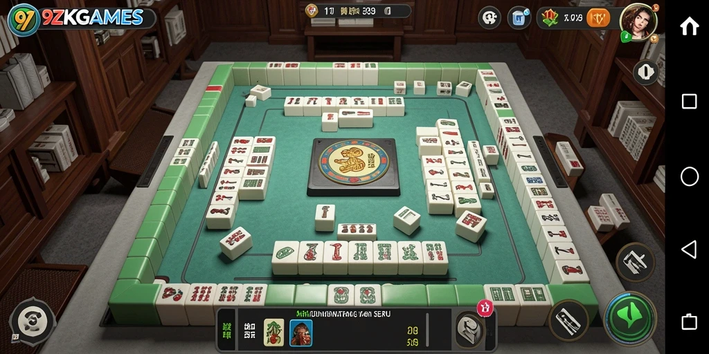 Screenshot gameplay 9ZKGAMES menampilkan tantangan Mahjong yang seru.
