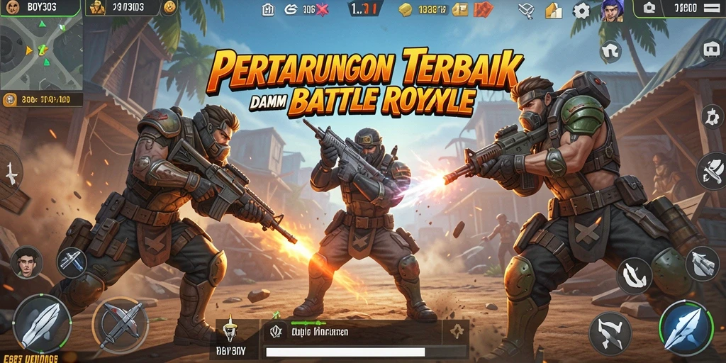Tampilan aksi seru dalam game Battle Royale BOY303.