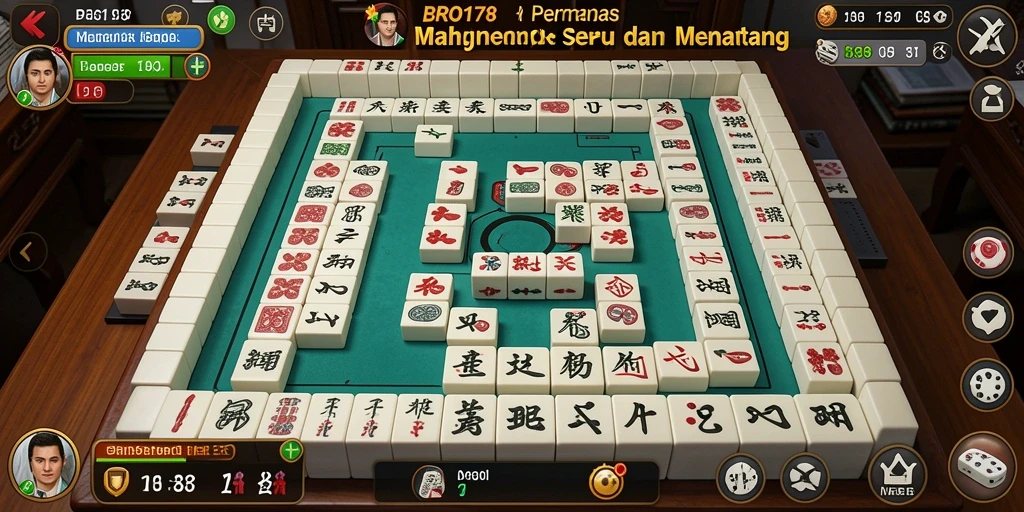 Tampilan gameplay seru dalam BRO178 dengan banyak level Mahjong.