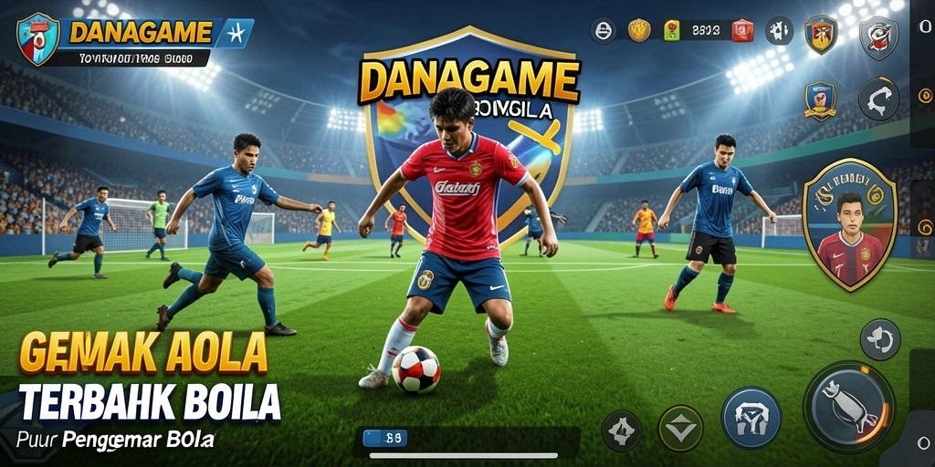 Tampilan gameplay menarik dari DANAGAME dengan aksi sepak bola seru.