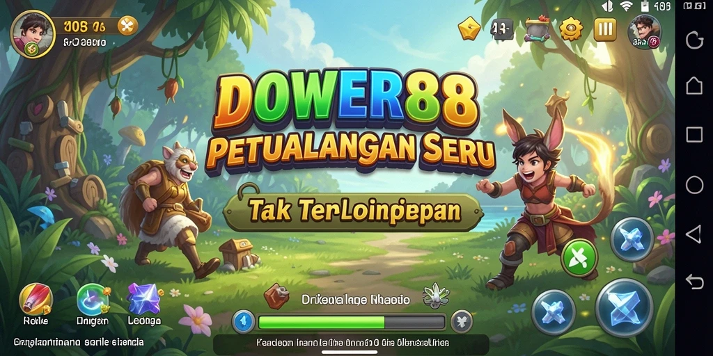 Screenshot DOWER88 menunjukkan karakter utama menjelajahi dunia petualangan.