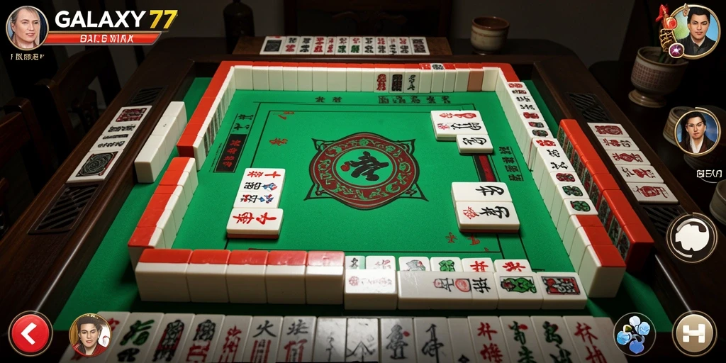 Tampilan menarik dari gameplay Mahjong di GALAXY77.