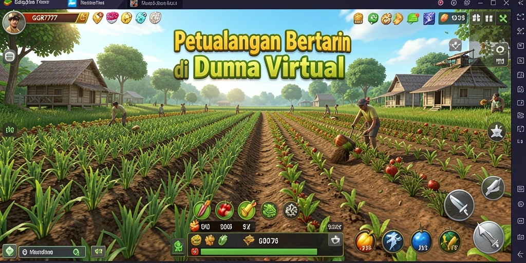 Tampilan screenshot GGR7777 menampilkan ladang luas dengan berbagai tanaman yang subur.