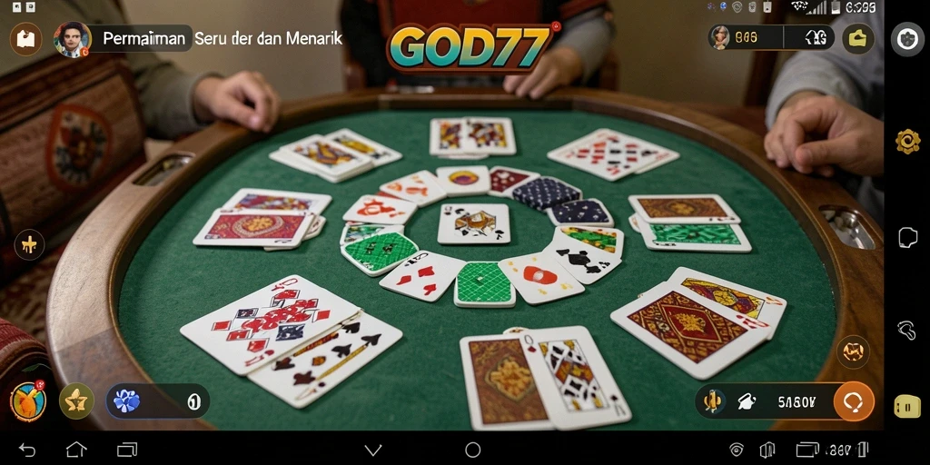 Tampilan gameplay Gaple yang seru di GOD77