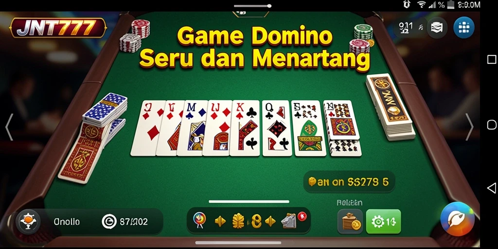 Tampilan gameplay seru dari JNT777 menunjukkan keseruan permainan Domino.