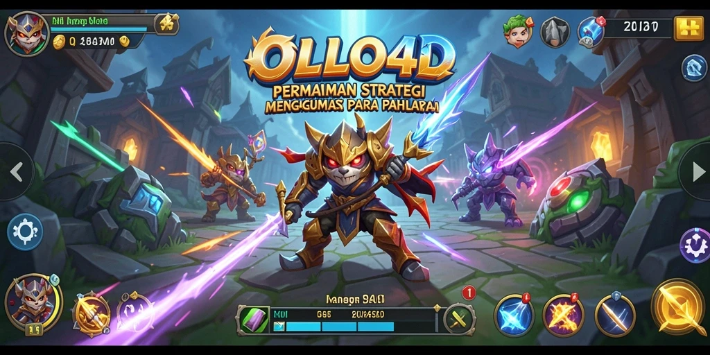 Tangkapan layar utama OLLO4D menampilkan aksi pertempuran strategi yang mendebarkan.