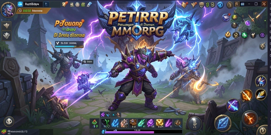 Tampilan gameplay PETIRRP menunjukkan aksi seru di dunia MMORPG.