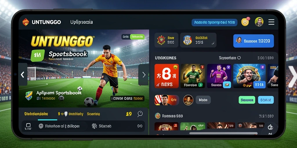 Tampilan gameplay langsung dari aplikasi Sportsbook UNTUNGGO yang menarik.