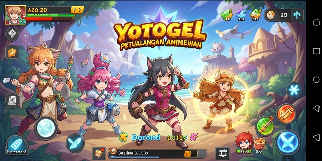 Tampilan aksi seru dalam game YOTOGEL dengan karakter anime yang dinamis.